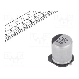 1 pcs x PANASONIC - EEEFK1V101P - Capacitor: electrolytic, low ESR, SMD, 100uF, 35VDC, Ø8x10.2mm