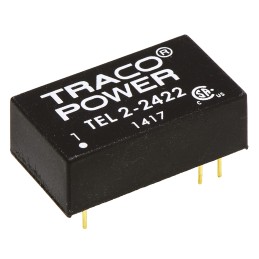 1 pcs - TRACOPOWER TEL 2 DC-DC Converter, ±12V dc/ ±85mA Output, 18 - 36 V dc Input, 2W, Through Hole, +75°C Max Temp