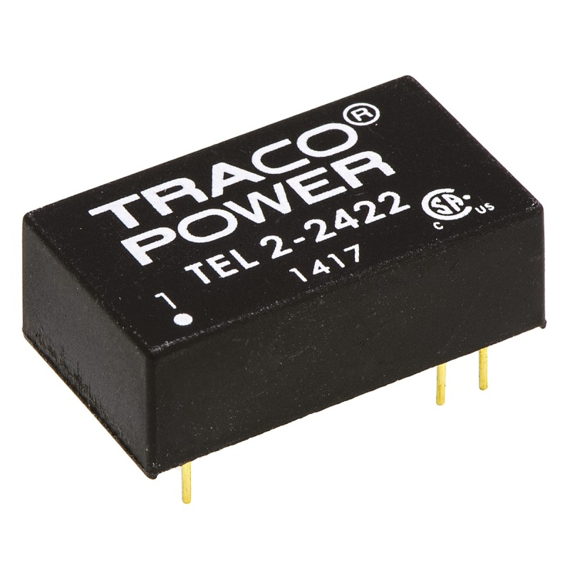 1 pcs - TRACOPOWER TEL 2 DC-DC Converter, ±12V dc/ ±85mA Output, 18 - 36 V dc Input, 2W, Through Hole, +75°C Max Temp
