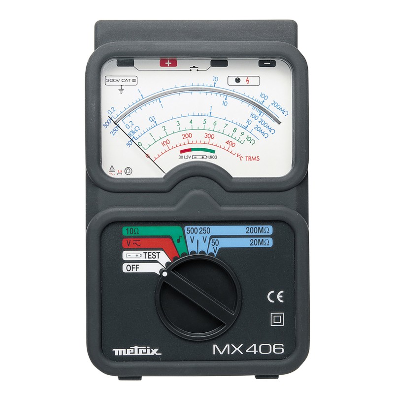 1 pcs - Metrix MX 406B Insulation & Continuity Tester, 50V Min, 500V Max, 200MΩ Max, CAT III 300V
