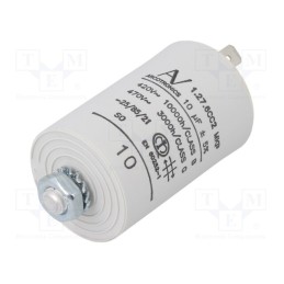 1 pcs x KEMET - C276CC25100AA0J - Capacitor: motors, run, 10uF, 420VAC, Ø35x56.5mm, -25÷85°C, ±5%