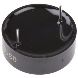 1 pcs - RS PRO 80dB Through Hole Continuous Internal Piezo Buzzer, 24 (Dia.) x 9mm, 3V dc Min, 20V dc Max