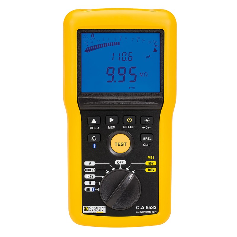 1 pcs - Chauvin Arnoux CA 6532 Insulation & Continuity Tester, 50V Min, 100V Max, 20GΩ Max, CAT IV