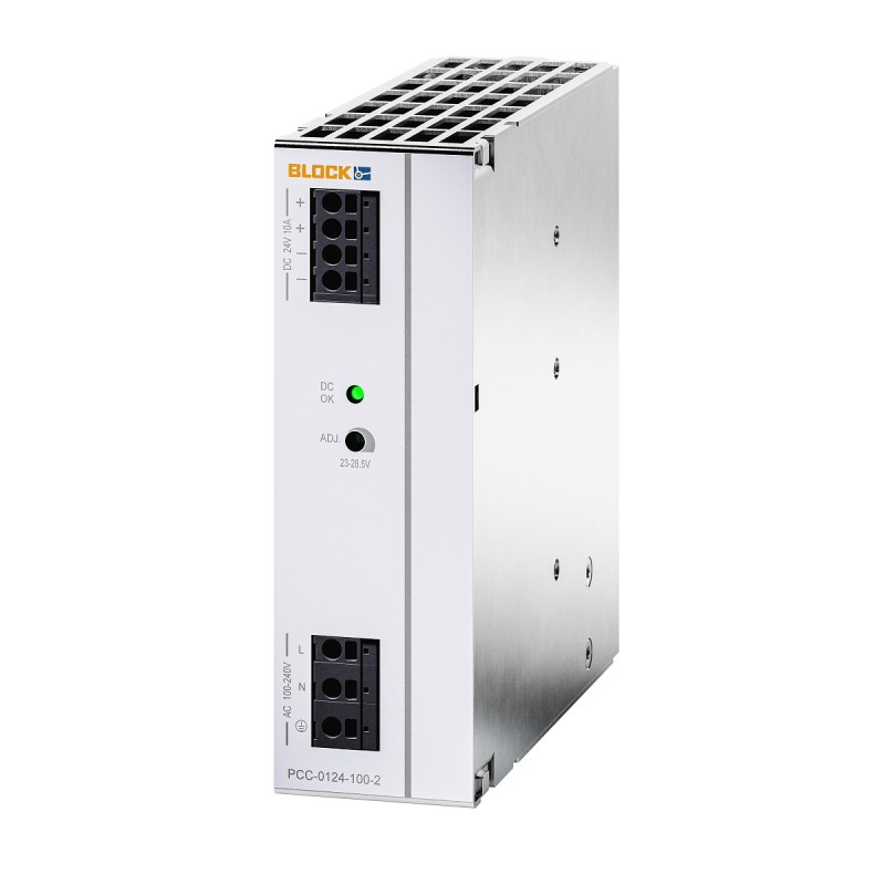 1 pcs - Block PCC-0124 Switch Mode Switching Power Supply, 100 - 240V ac ac Input, 24V dc dc Output, 10A Output