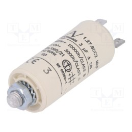 1 pcs x KEMET - C276CC24300AA0J - Capacitor: motors, run, 3uF, 420VAC, Ø25x56.5mm, -25÷85°C, ±5%