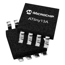 5 pcs - Microchip ATTINY13V-10SSU, 8bit AVR Microcontroller, ATtiny13, 10MHz, 1 kB Flash, 8-Pin SOIC