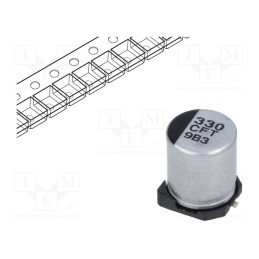 1 pcs x PANASONIC - EEEFTC331XAP - Capacitor: electrolytic, low ESR, SMD, 330uF, 16VDC, Ø6.3x7.7mm