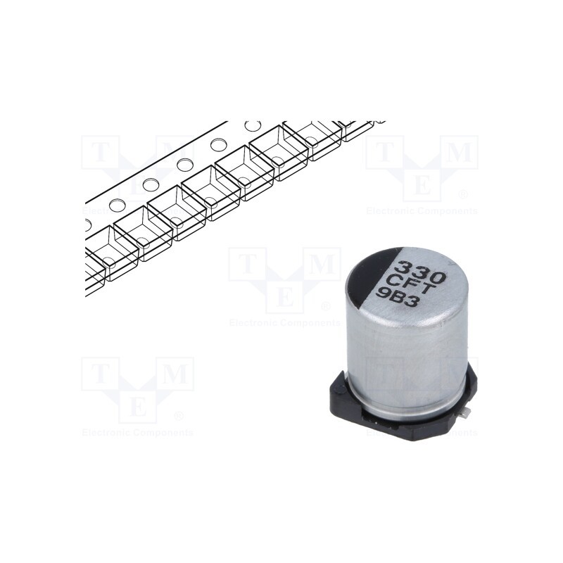 1 pcs x PANASONIC - EEEFTC331XAP - Capacitor: electrolytic, low ESR, SMD, 330uF, 16VDC, Ø6.3x7.7mm