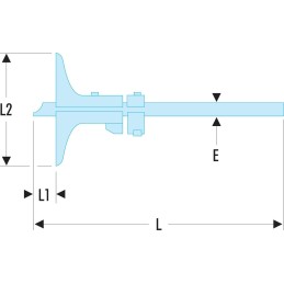 1 pcs - Facom 811B Depth Gauge, Stainless Steel, 465g