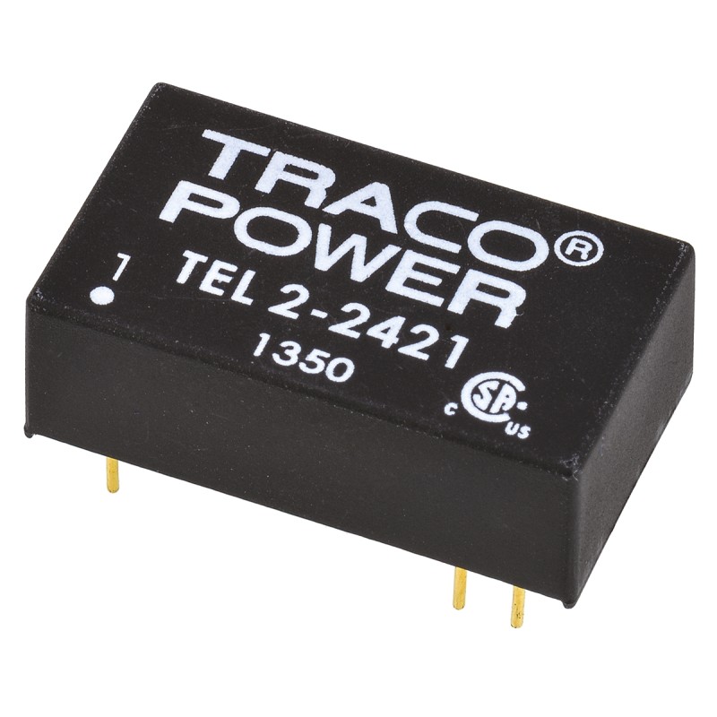 1 pcs - TRACOPOWER TEL 2 DC-DC Converter, ±5V dc/ ±200mA Output, 18 - 36 V dc Input, 2W, Through Hole, +75°C Max Temp