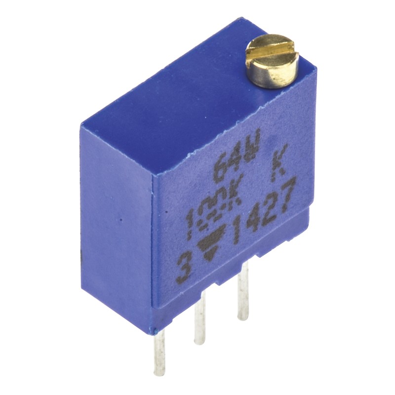 1 pcs - Vishay 64W Series 19 (Electrical), 22 (Mechanical)-Turn Through Hole Trimmer Resistor with Pin Terminations, 100kΩ