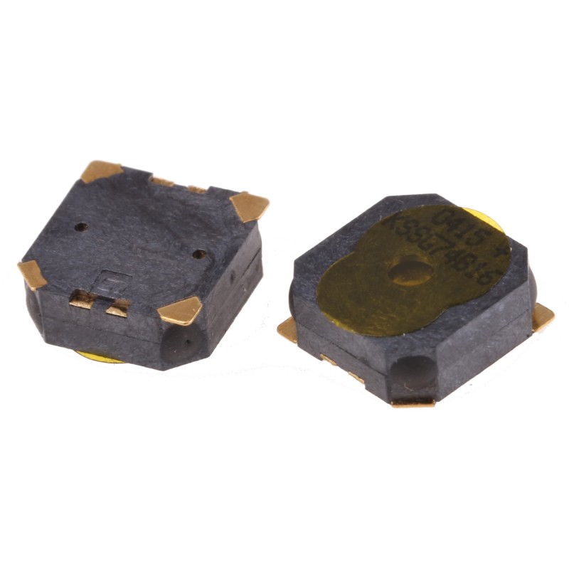 5 pcs - RS PRO 90dB SMD External Magnetic Buzzer Component, 8.5 x 8.5 x 3mm, 3V ac Min, 5V ac Max