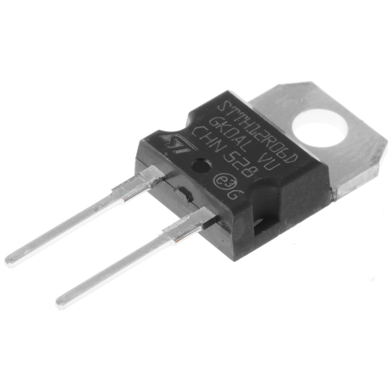 5 pcs - STMicroelectronics 600V 12A, Rectifier Diode, 2-Pin TO-220AC STTH12R06D
