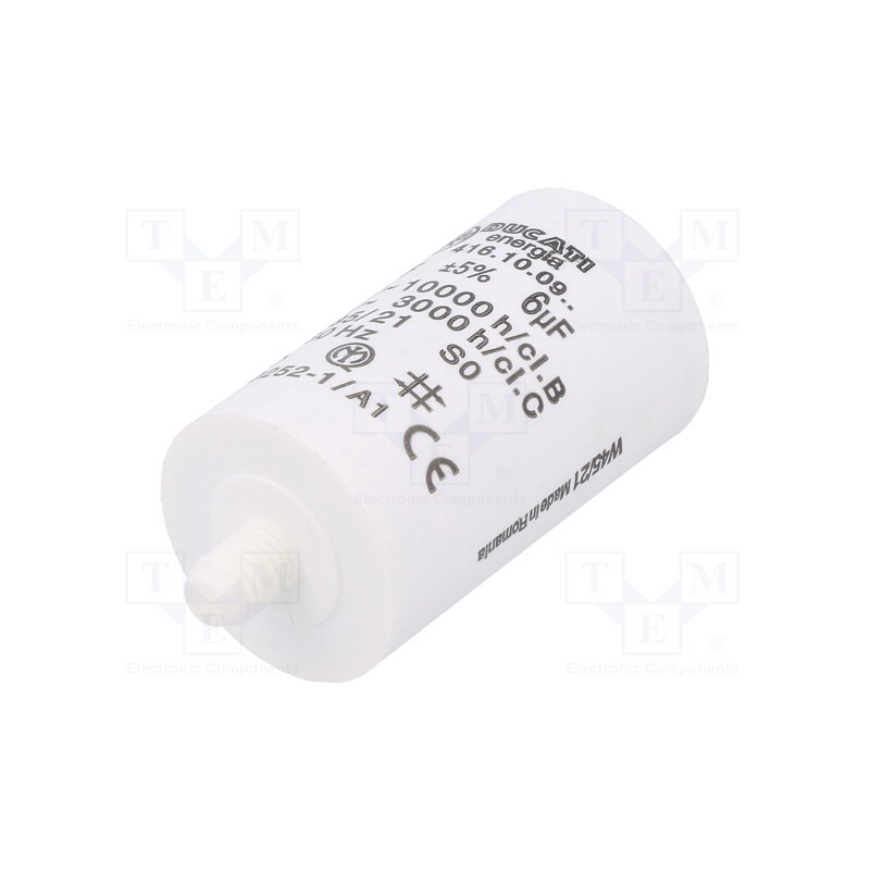 1 pcs x DUCATI ENERGIA - 416100927 - Capacitor: motors, run, 6uF, 425VAC, Ø32x55mm, -25÷85°C, ±5%