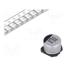 1 pcs x PANASONIC - EEEFP1E101AP - Capacitor: electrolytic, low ESR, SMD, 100uF, 25VDC, Ø8x6.2mm, ±20%