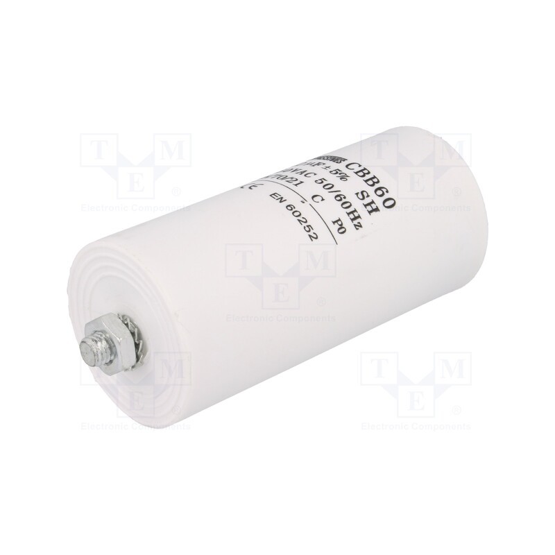 1 pcs x SR PASSIVES - CBB60E-40/450 - Capacitor: motors, run, 40uF, 450V, Ø50x106mm, -25÷70°C, ±5%, 3000h