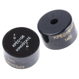 5 pcs - RS PRO 88dB Through Hole Square Wave External Piezo Buzzer, 22.8 (Dia.) x 13.5mm, 30V ac Max