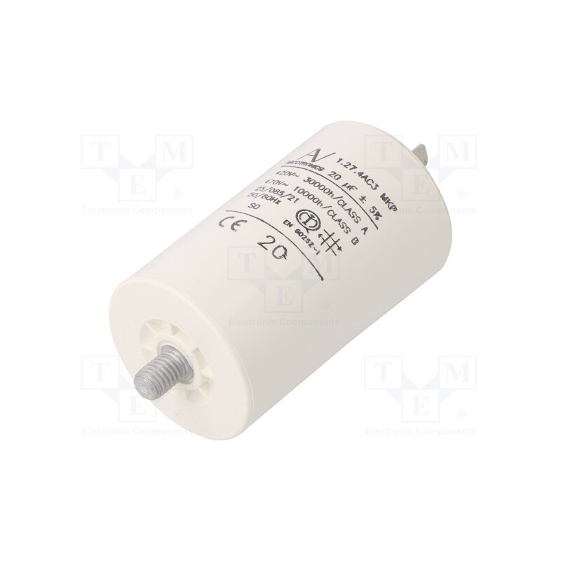 1 pcs x KEMET - C274AC35200AA0J - Capacitor: motors, run, 20uF, 470VAC, Ø45x74mm, -25÷85°C, ±5%