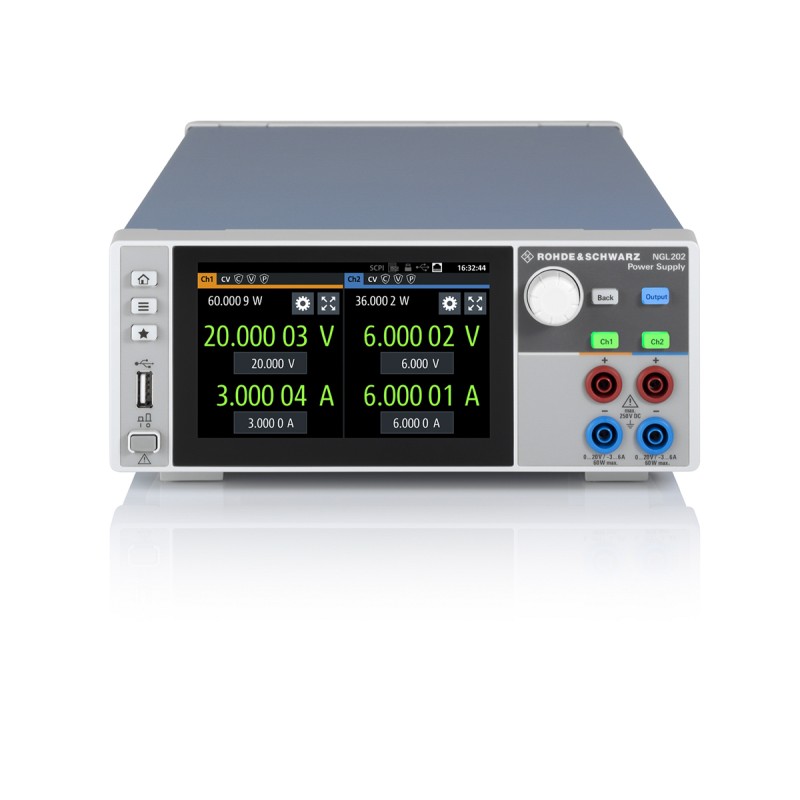 1 pcs - Rohde & Schwarz NGL200 Series Digital Bench Power Supply, 0 - 20V, 6A, 2-Output, 120W