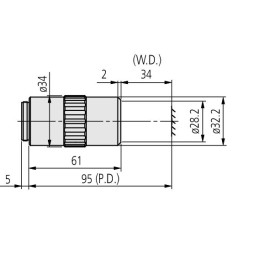 1 pcs - Mitutoyo Long Working Distance Lens, For Microscope