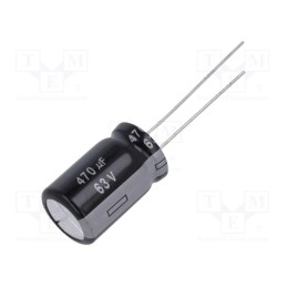 1 pcs x PANASONIC - ECA1JHG471 - Capacitor: electrolytic, THT, 470uF, 63VDC, Ø12.5x20mm, Pitch: 5mm