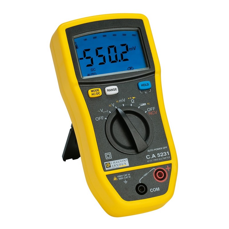 1 pcs - Chauvin Arnoux CA 5231 Handheld Digital Multimeter, True RMS, 600A ac Max, 600A dc Max, 1000V ac Max