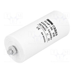 1 pcs x SR PASSIVES - CBB60E-50/450 - Capacitor: motors, run, 50uF, 450V, Ø50x106mm, -25÷70°C, ±5%, 3000h