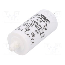 1 pcs x DUCATI ENERGIA - 416100627 - Capacitor: motors, run, 4uF, 475VAC, Ø28x55mm, -25÷85°C, ±5%, 3000h