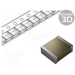 1 pcs x KEMET - C2824H223JDGACT050 - Capacitor: ceramic, MLCC, 22nF, 1kV, C0G (NP0), ±5%, SMD, 2824