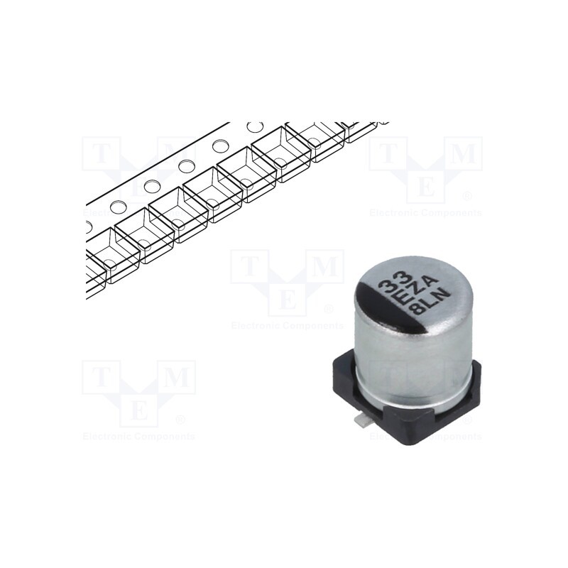 1 pcs x PANASONIC - EEHZA1E330R - Capacitor: hybrid, 33uF, 25VDC, ESR: 80mΩ, ZA, SMD, ±20%, -55÷105°C