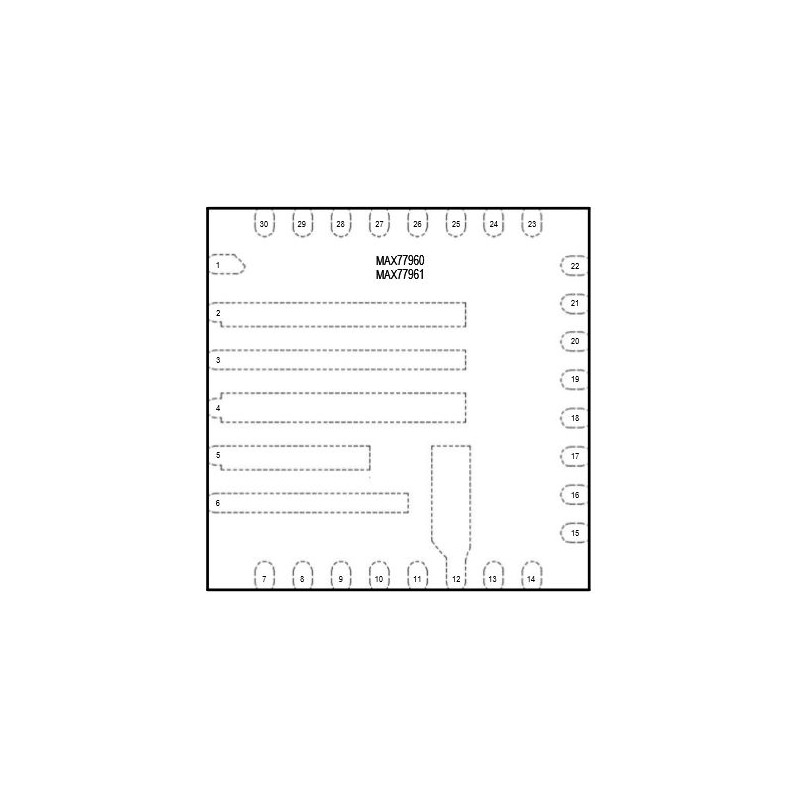 2 pcs - Maxim Integrated MAX77960EFV06+, Lithium-Ion, Charge Management Controller, 3300mA 30-Pin, FC2QFN