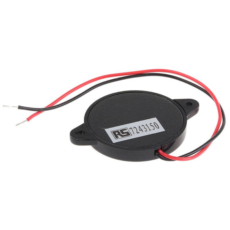 2 pcs - RS PRO 88dB Panel Mount Square Wave External Piezo Buzzer, 41 x 30 x 5.5mm, 1V ac Min, 30V ac Max