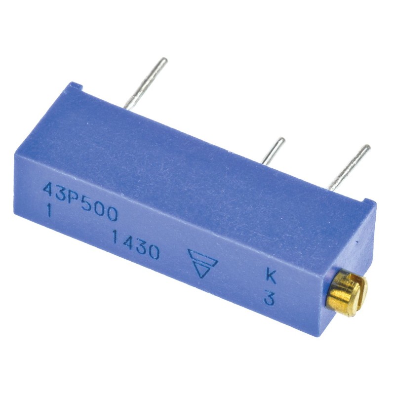 1 pcs - Vishay 43P Series 20-Turn Through Hole Trimmer Resistor with Pin Terminations, 50Ω ±10% 1/2W -100 - +200ppm/°C