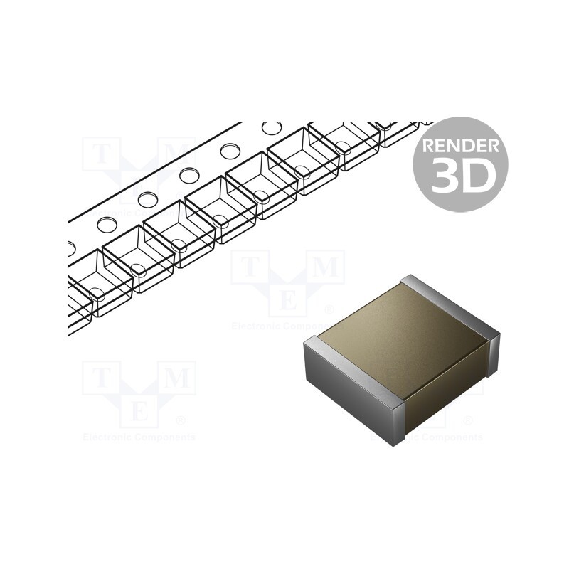1 pcs x KEMET - C2824H562JGGACT050 - Capacitor: ceramic, MLCC, 5.6nF, 2kV, C0G (NP0), ±5%, SMD, 2824