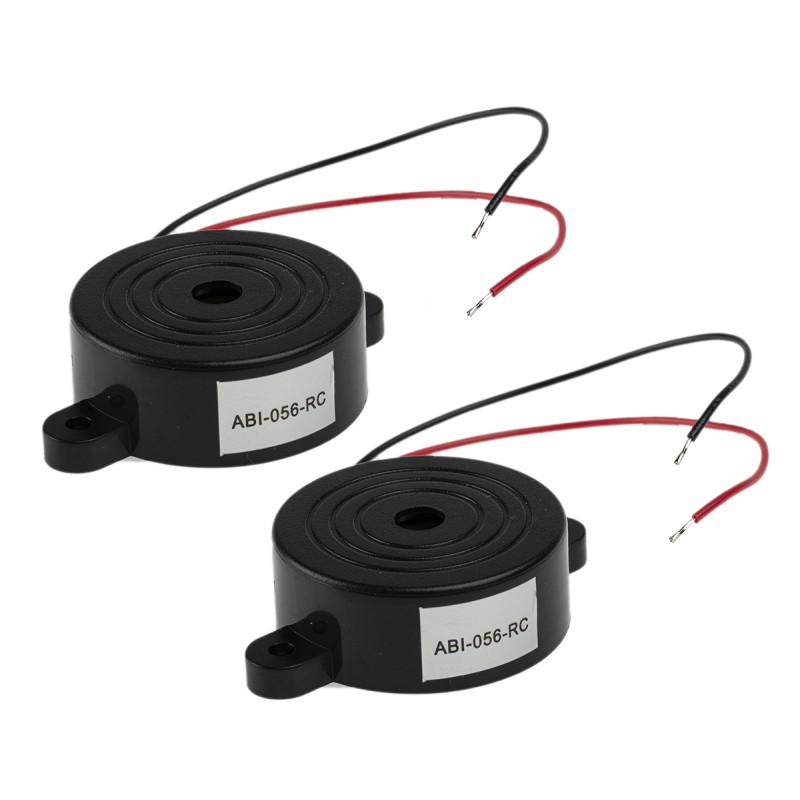2 pcs - RS PRO 90dB Lead Wire Buzzer Internal Piezo Buzzer, 41.8 (Dia.) x 16mm, 3V dc Min, 28V dc Max
