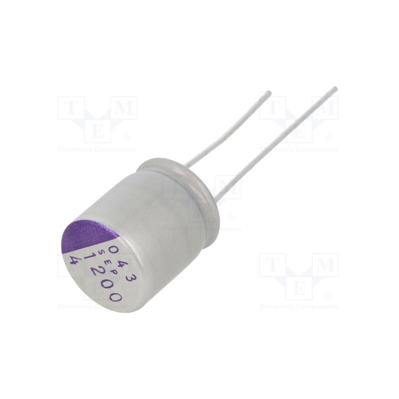 1 pcs x PANASONIC - 4SEP1200M - Capacitor: polymer, 1200uF, 4VDC, SEP, THT, ±20%, -55÷105°C, 3000h