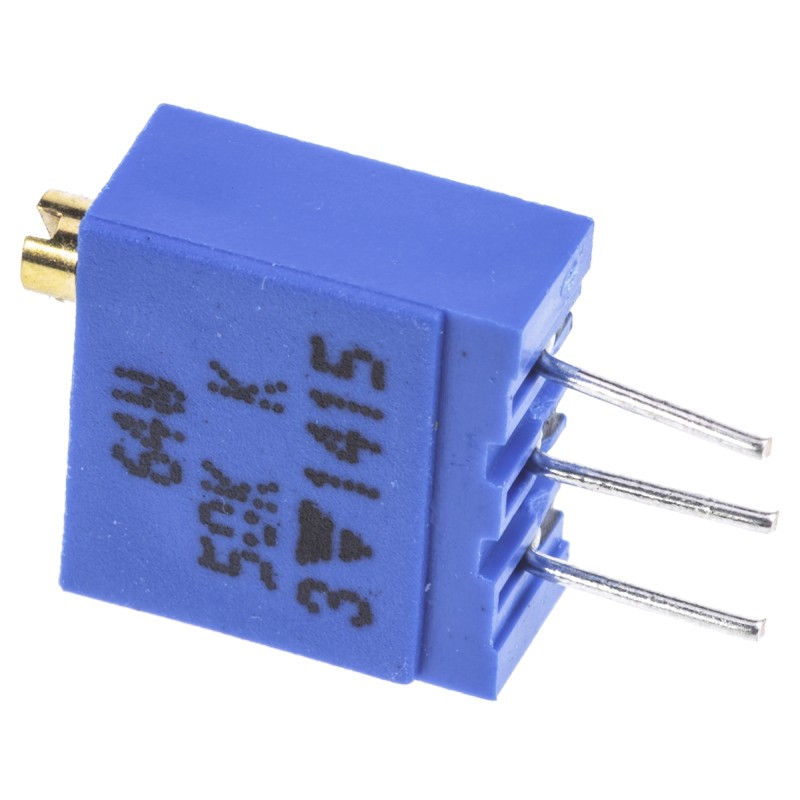 1 pcs - Vishay 64W Series 19 (Electrical), 22 (Mechanical)-Turn Through Hole Trimmer Resistor with Pin Terminations, 50kΩ ±10%
