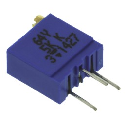 1 pcs - Vishay 64Y Series 19 (Electrical), 22 (Mechanical)-Turn Through Hole Trimmer Resistor with Pin Terminations, 5kΩ ±10%