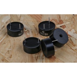 5 pcs - RS PRO 95dB Through Hole Continuous Internal Piezo Buzzer, 23.5 (Dia.) x 9.5mm, 3V dc Min, 30V dc Max