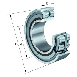 1 pcs - FAG WS22210-E1-XL-2RSR 50mm I.D Spherical Roller Bearing, 90mm O.D