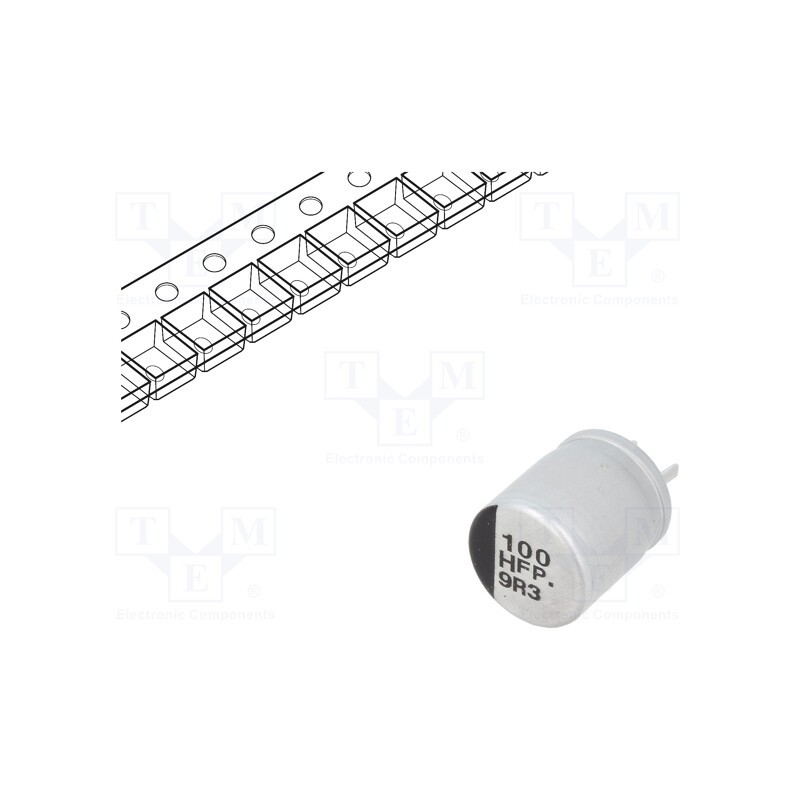 1 pcs x PANASONIC - EEEFP1H101AP - Capacitor: electrolytic, low ESR, SMD, 100uF, 50VDC, Ø8x10.2mm