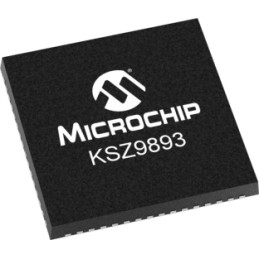 2 pcs - Microchip KSZ9893RNXC, Ethernet Switch IC, 10/100Mbps RGMII,MII,RMII, 64-Pin VQFN