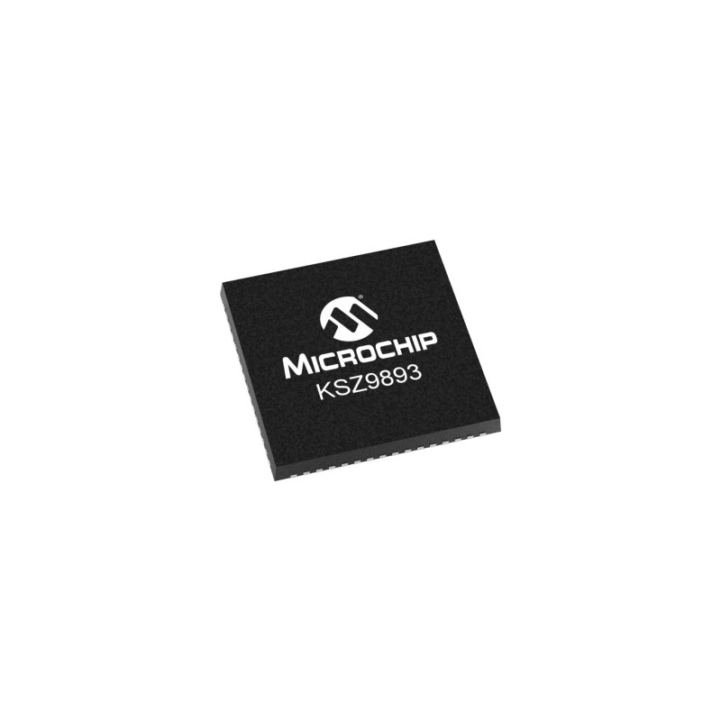 2 pcs - Microchip KSZ9893RNXC, Ethernet Switch IC, 10/100Mbps RGMII,MII,RMII, 64-Pin VQFN