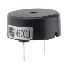 5 pcs - RS PRO 78dB Through Hole Continuous External Piezo Buzzer, 17 (Dia.) x 7mm, 1V ac Min, 30V ac Max