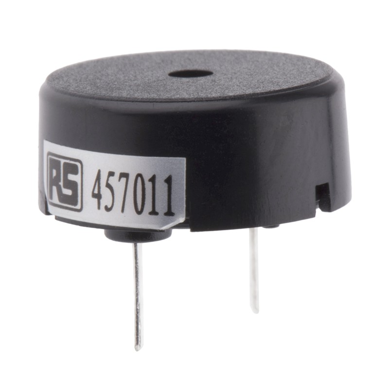 5 pcs - RS PRO 78dB Through Hole Continuous External Piezo Buzzer, 17 (Dia.) x 7mm, 1V ac Min, 30V ac Max