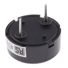 5 pcs - RS PRO 78dB Through Hole Continuous External Piezo Buzzer, 17 (Dia.) x 7mm, 1V ac Min, 30V ac Max