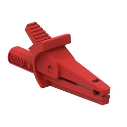 1 pcs - Electro PJP Alligator Clip, Nickel Plated Brass Contact, 10A, Red