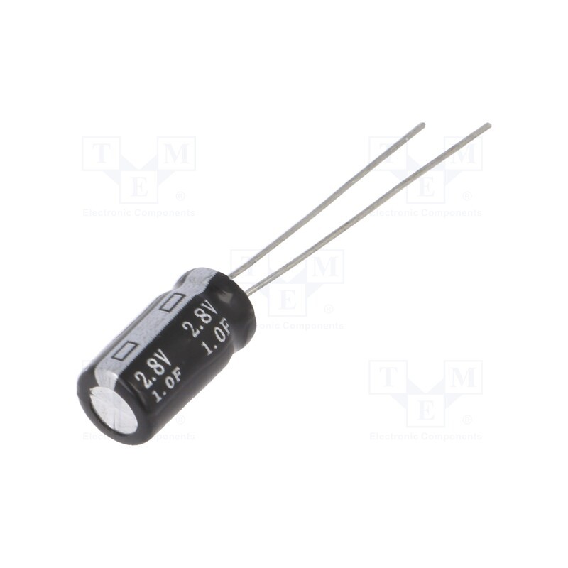 2 pcs x BIGCAP - BRP002R8L105FD - Supercapacitor, THT, 1F, 2.8VDC, ±20%, Ø6.3x12mm, 300mΩ, -40÷65°C