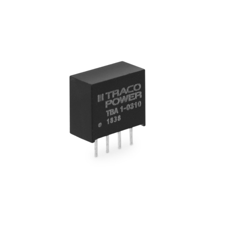 1 pcs - TRACOPOWER TBA 1 DC-DC Converter, 12V dc/ 80mA Output, 21.6 - 26.4 V dc Input, 1W, Through Hole, +85°C Max Temp