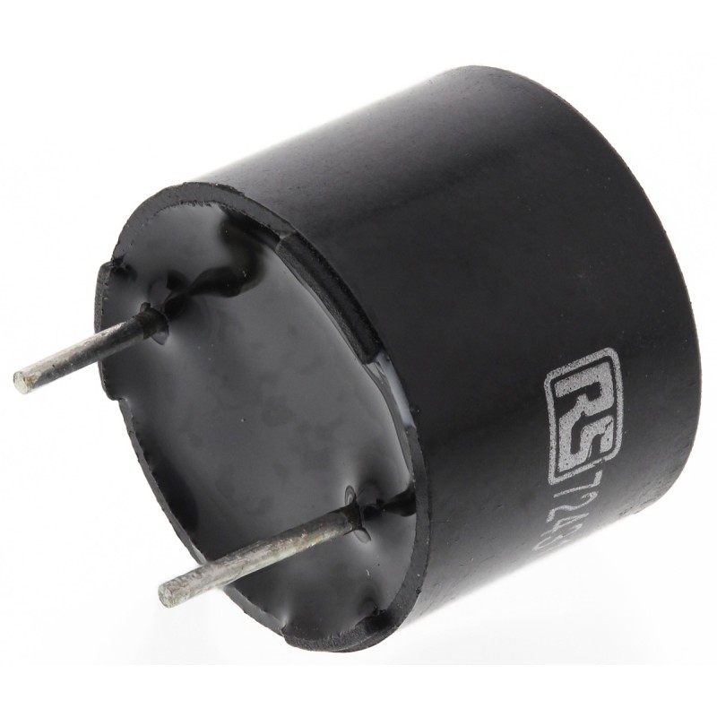 100 pcs - RS PRO 80dB PCB Mount Continuous Internal Magnetic Buzzer Component, 12 (Dia.) x 14mm, 2V dc Min, 3V dc Max